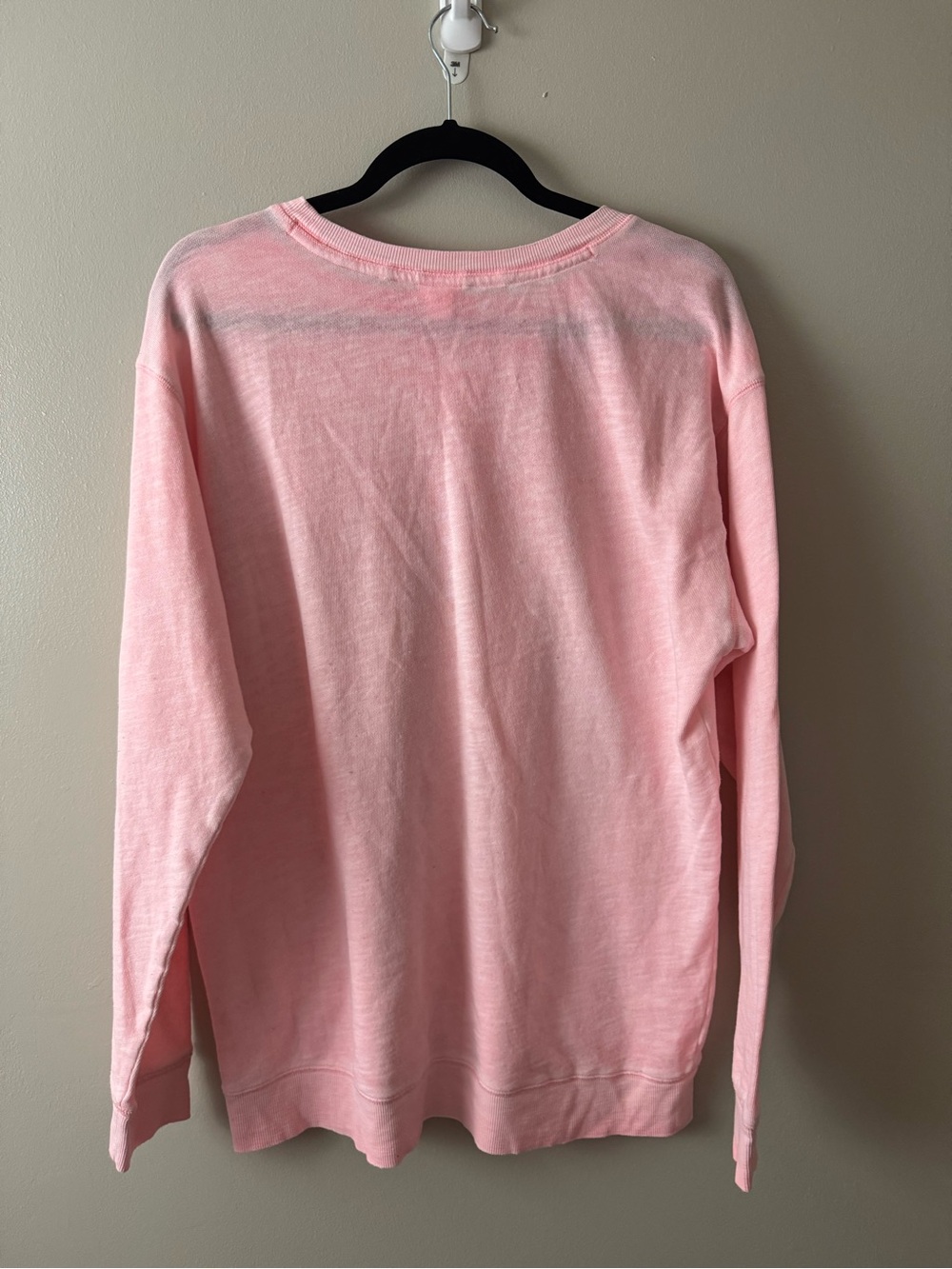 PINK Victoria's Secret Peach Crewneck Sweatshirt Medium Preppy Cotton Casual - Picture 2 of 3